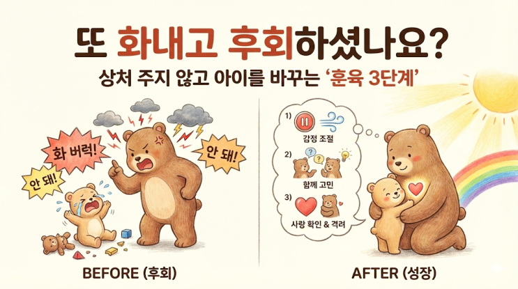  [육아반성문] "오늘도 화내고 후회했나요?" 쌍둥이 워킹맘이 찾은 감정조절 훈육법 3단계