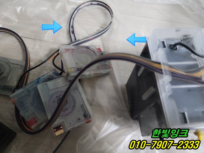  인천 서구 원창동 hp7740 무한잉크 프린터 잉크호수 막힘 증상 잉크호수 교체 설치 작업
