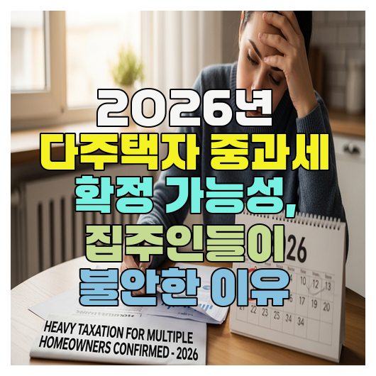  2026년 다주택자 중과세 확정 가능성, 집주인들이 불안한 이유