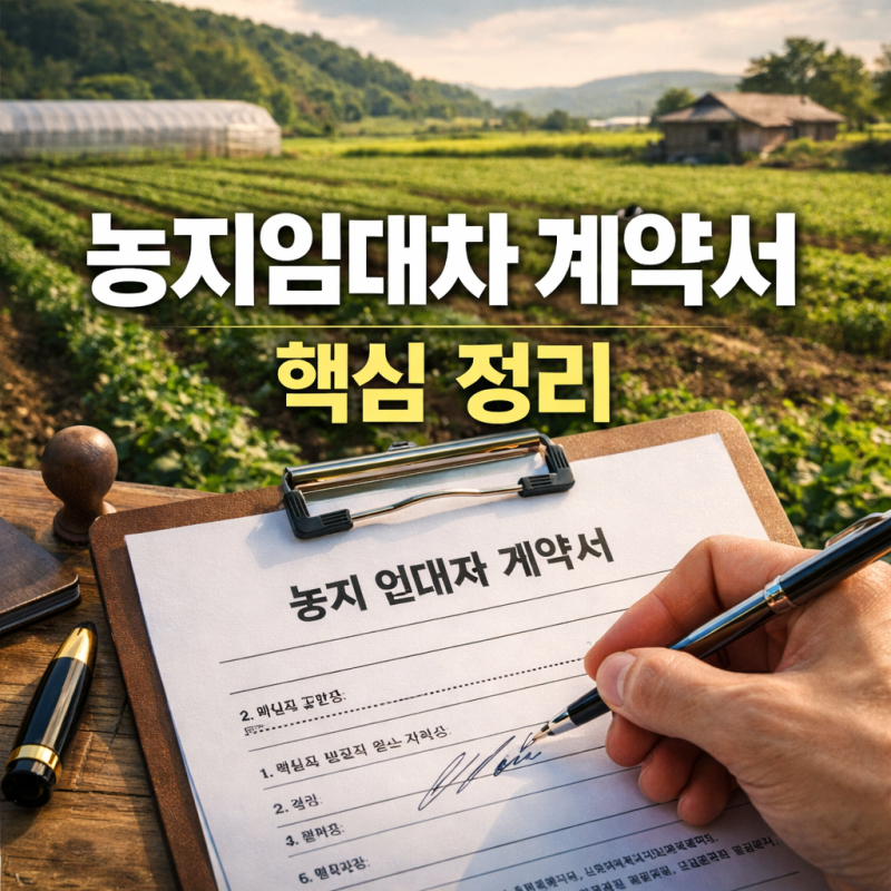 농지임대차계약서 작성 방법 표준 양식 무료 다운로드