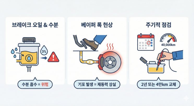  내 차가 안 멈춘다면 베이퍼 록 현상과 브레이크 오일 체크리스트