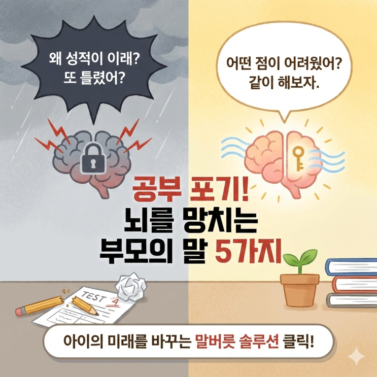  [초등공부] "너 때문에 미쳐" 아이 공부 머리 망치는 엄마의 말실수 5가지 (충격주의)