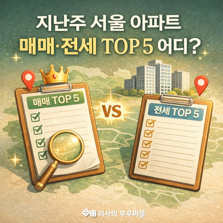  지난주 서울 아파트 매매·전세 TOP 5, 어디?
