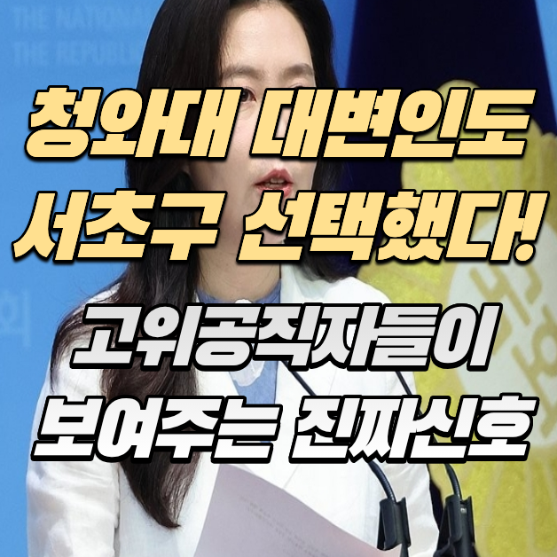 청와대 강유정대변인도 결국 서초구 똘똘한 한채 선택! (문재인 정부 복기를 통해 예측해보....
