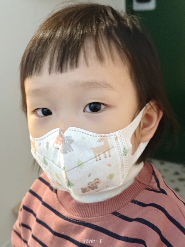  그린핑거마스크 아기마스크 후기, 귀편한마스크라 오래 써도 편해요