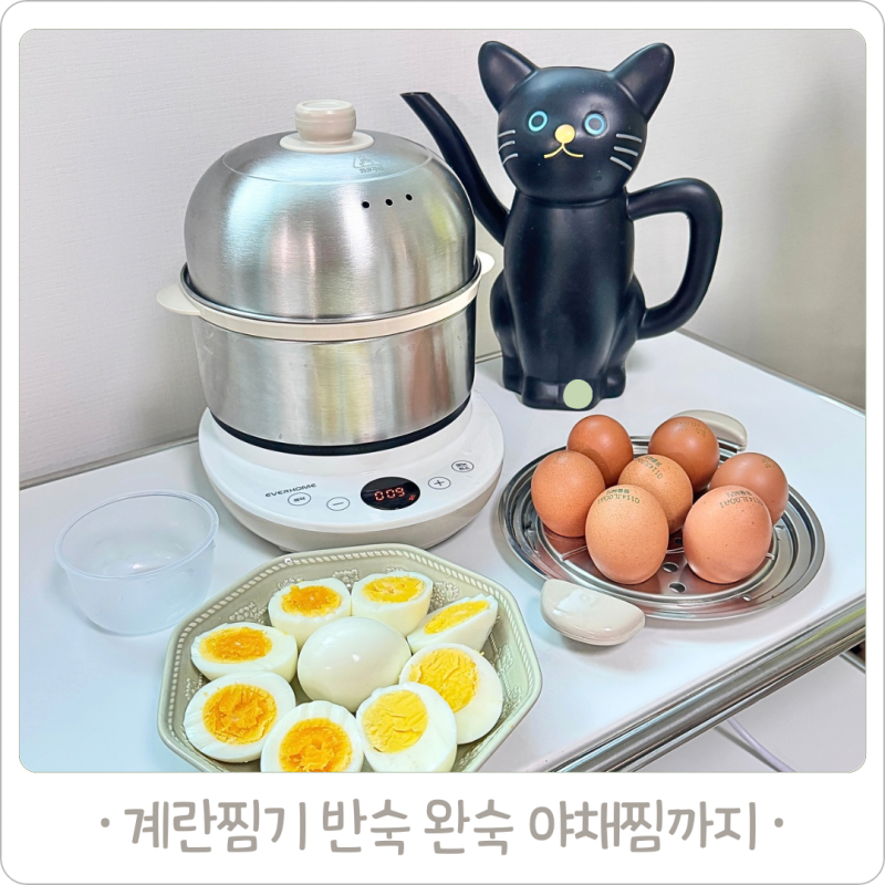 계란찜기추천 에버홈 디지털 스텐 2단찜기 반숙부터 건강 식단까지 완성!