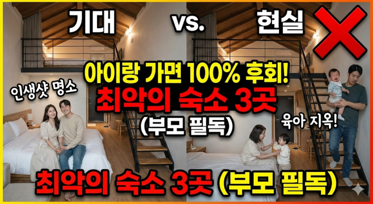  "사진 예뻐서 갔는데..." 아이랑 가면 100% 후회하는 최악의 숙소 3곳