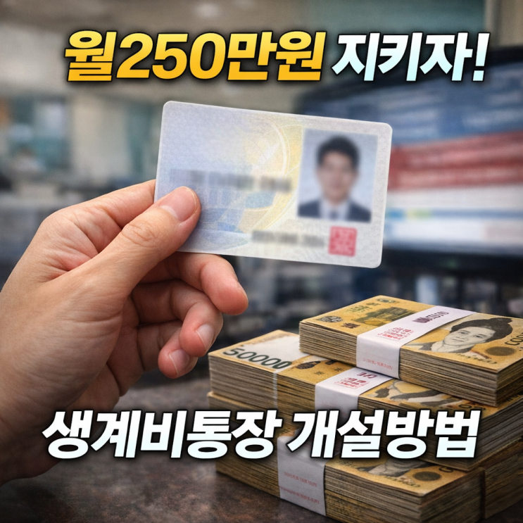  전국민 압류방지통장 생계비통장 2026: 250만원 보호받는 개설방법