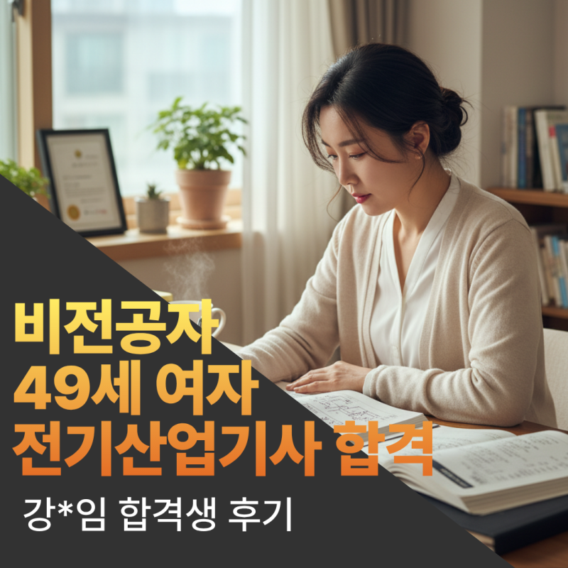 전기산업기사 필기 실기 난이도 49세 여자 비전공자 실제 합격후기 독학 교재 추천