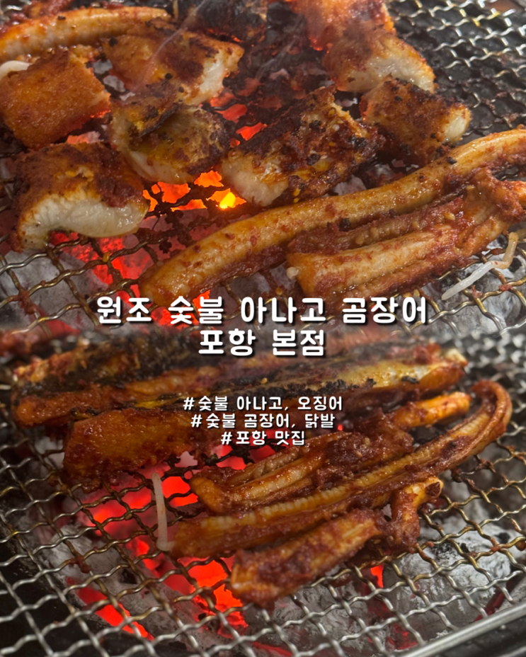  포항 양념곰장어 오징어 아나고 맛집 산호숯불아나고곰장어