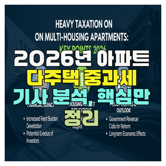  2026년 아파트 다주택 중과세 기사 분석, 핵심만 정리