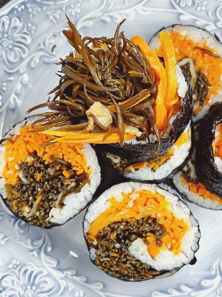  톳김밥 만들기, 톳조림 활용한 별미 톳당근김밥 레시피