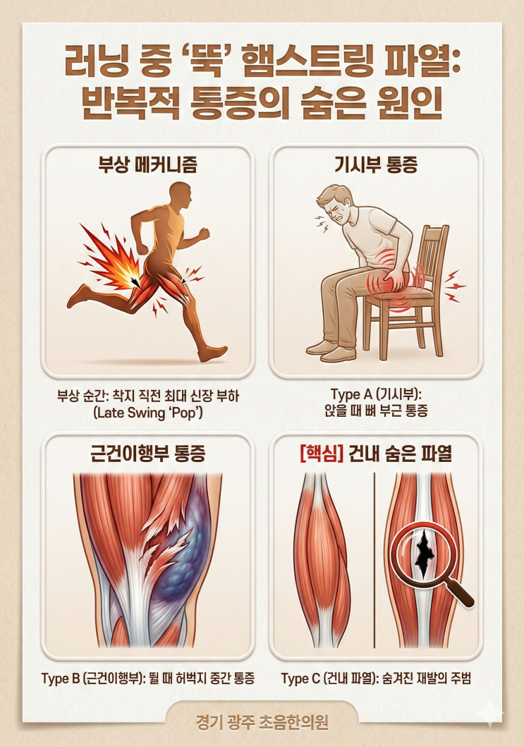 러닝 중 햄스트링 파열 반복적 통증이 있다면?회복기간과 치료