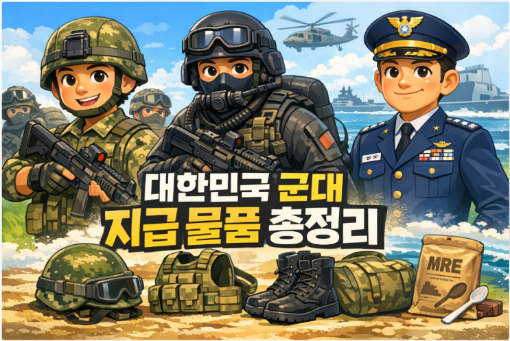  대한민국 군대 지급 물품 총정리