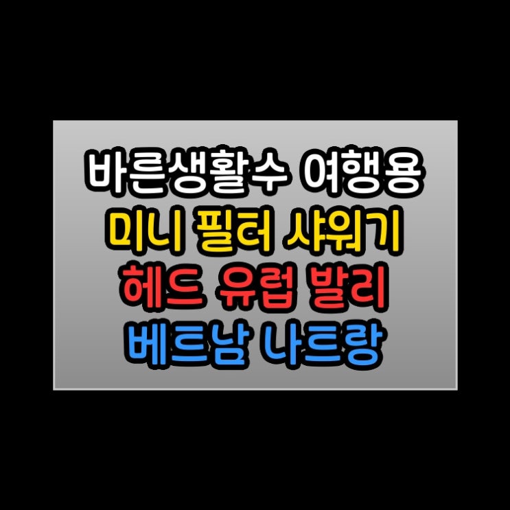  바른생활수 여행용 미니 필터 샤워기 헤드 유럽 발리 베트남 나트랑 샤워필터 석회수 선택 후 체감 차이가 큽니다