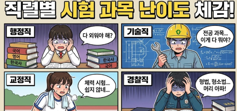 9급 공무원 직렬별 시험 난이도 체감