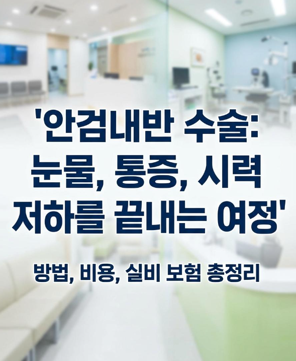 안검내반 수술 총정리｜눈물·통증·시력 저하, 언제 치료가 필요할까?(방법·비용·실비 보험....