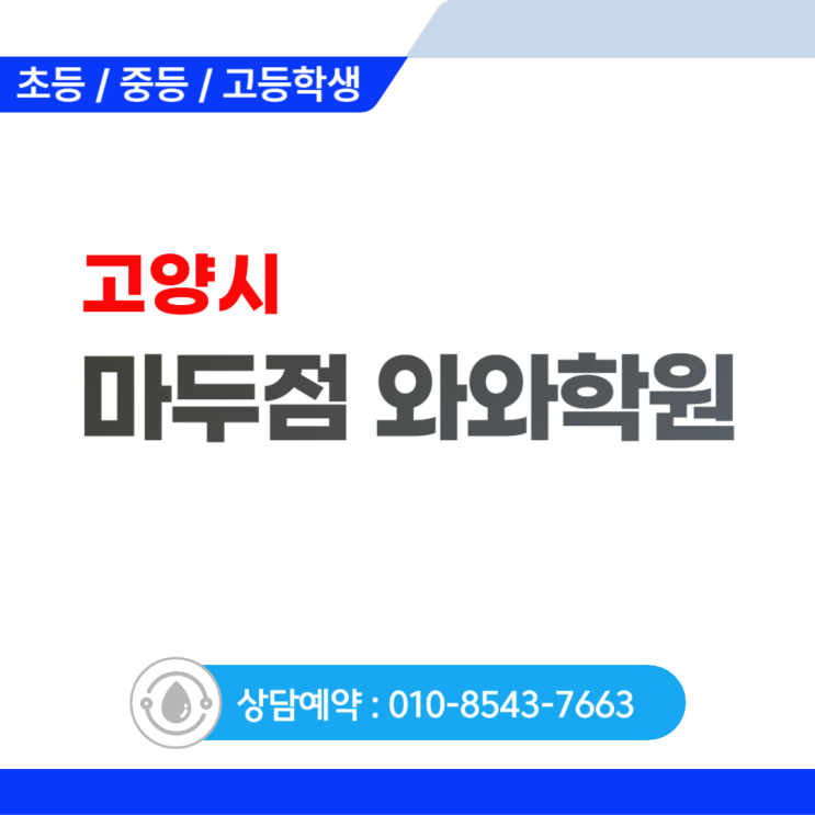  마두 초등 와와학원 국영수 장항동학원, 일대일 코칭으로 잡는 기초