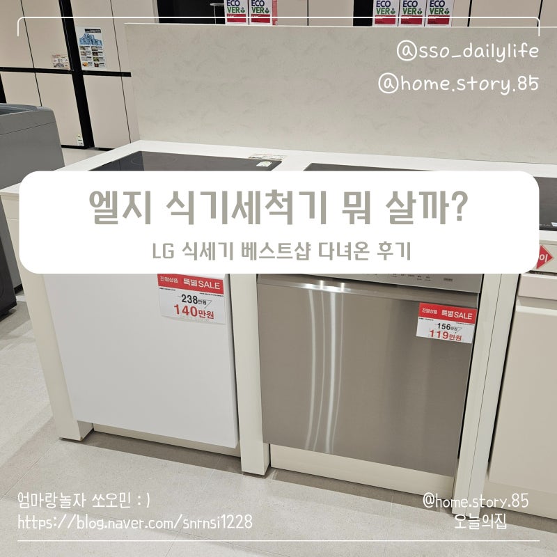 엘지 식기세척기 뭐 살까? LG 식세기 베스트샵 다녀온 후기 | 구독 구매·14인용·빌트인 높이 ....