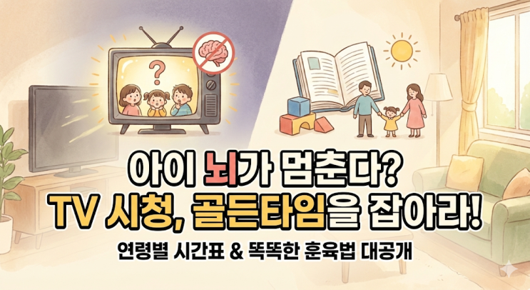  [육아팁] 쌍둥이 TV 시청 시간, 뇌 발달에 괜찮을까? (feat. 등원전쟁 미디어 끄기 노하우)