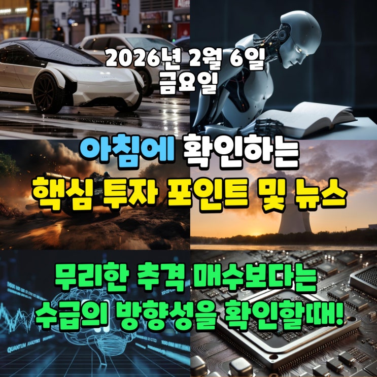  2026년 2월 6일(금) 핵심 투자 포인트 및 뉴스(무리한 추격 매수보다는 수급의 방향성을 확인할때!)