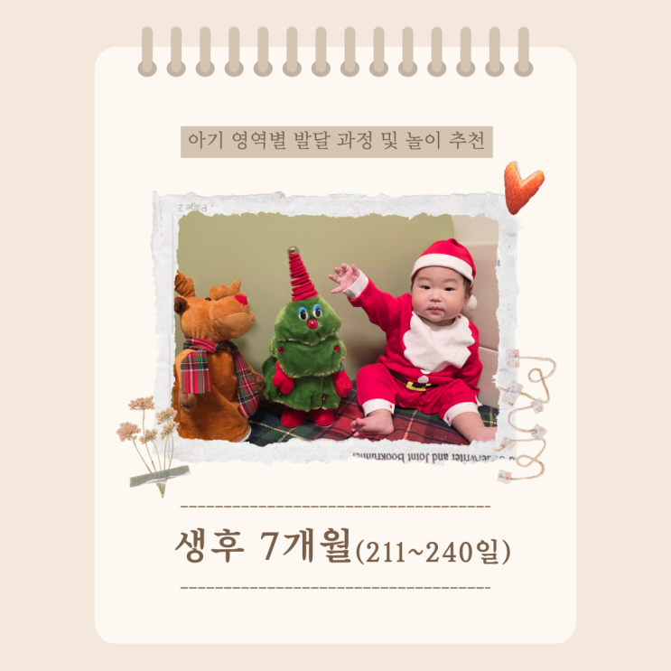  생후 7개월 아기 영역별 발달 과정 및 특징, 추천 놀이 활동