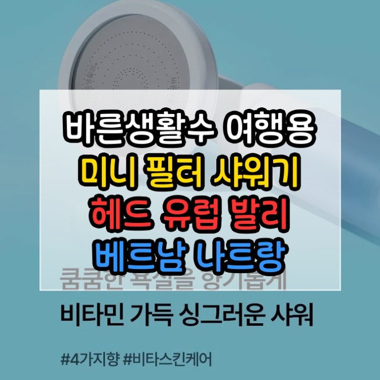  바른생활수 여행용 미니 필터 샤워기 헤드 유럽 발리 베트남 나트랑 샤워필터 석회수 실제 사용에서 강점이 드러납니다