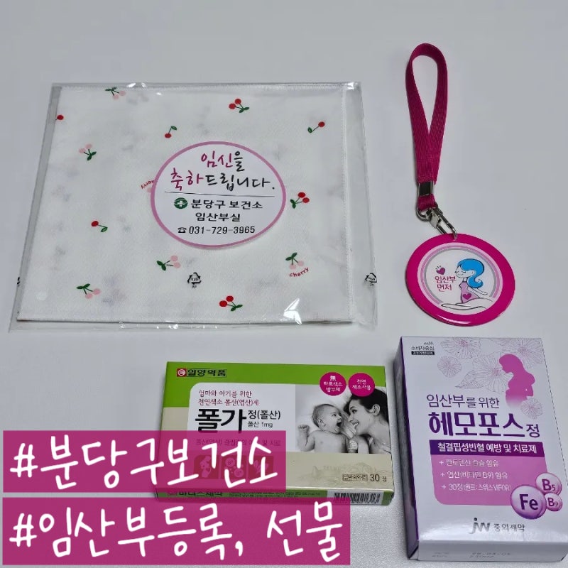 분당구보건소 산전검사 임신 초기검사 임산부 등록 임산부 뱃지 선물