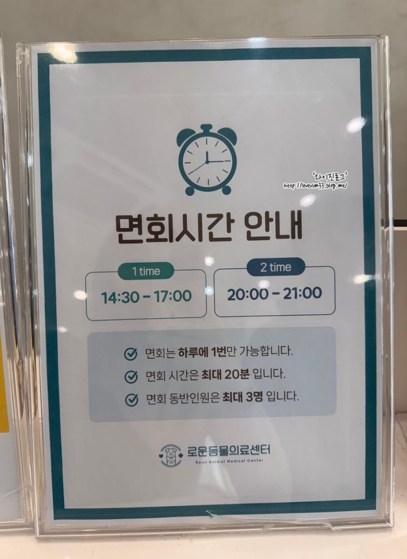 서울 강서구 목동 24시동물병원 로운동물의료센터 진료비, 진료 시간표, 면회시간