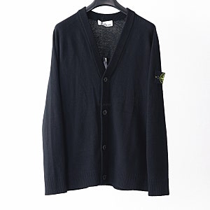 [판매완료] 스톤아일랜드 25FW 질롱 울 니트가디건 블랙 XL사이즈 5100065 LIGHT RWS GEELONG WOOL