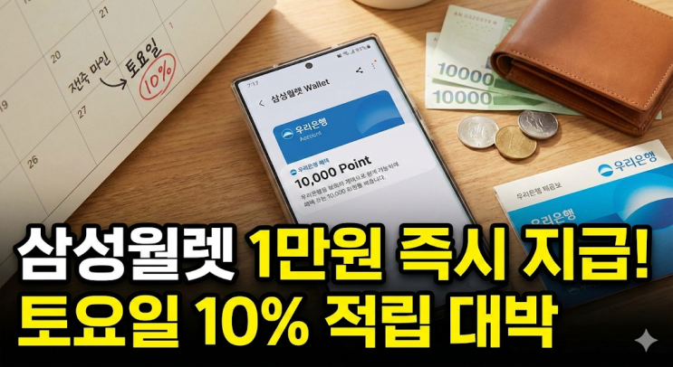  비상금 모으는 아빠들 필독. 삼성월렛이 1만원 그냥 줍니다 (토요일엔 10% 적립?)