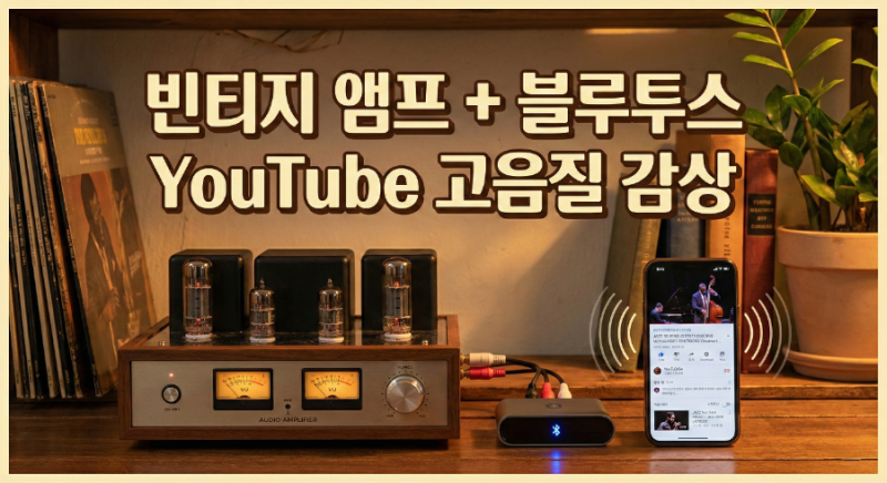 "빈티지 앰프 + 블루투스 리시버 연결법 & 2026년 추천 기기 BEST 5" - "유튜브 200% 즐기는 법"