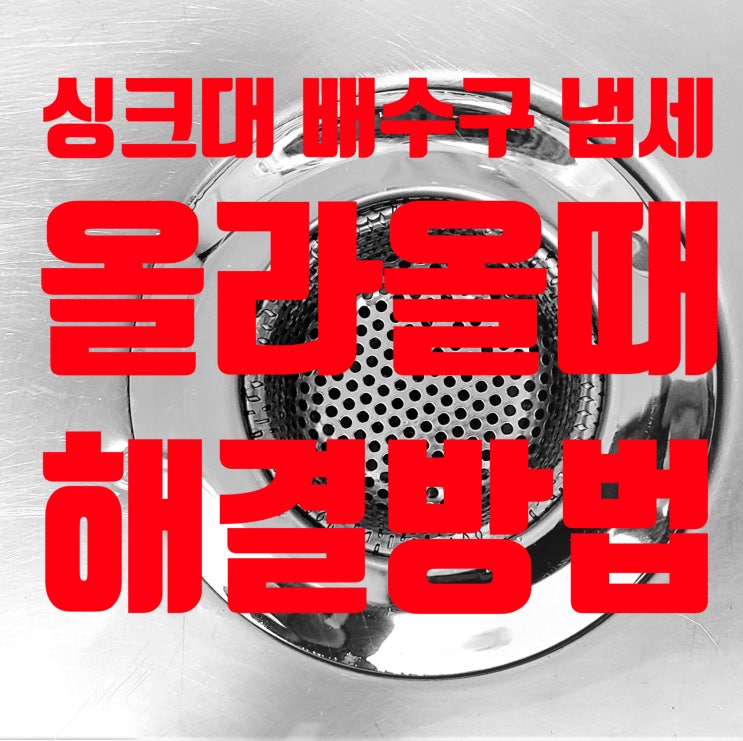  싱크대 배수구 냄새 올라올때 해결 방법 (하수구 냄새 원인)