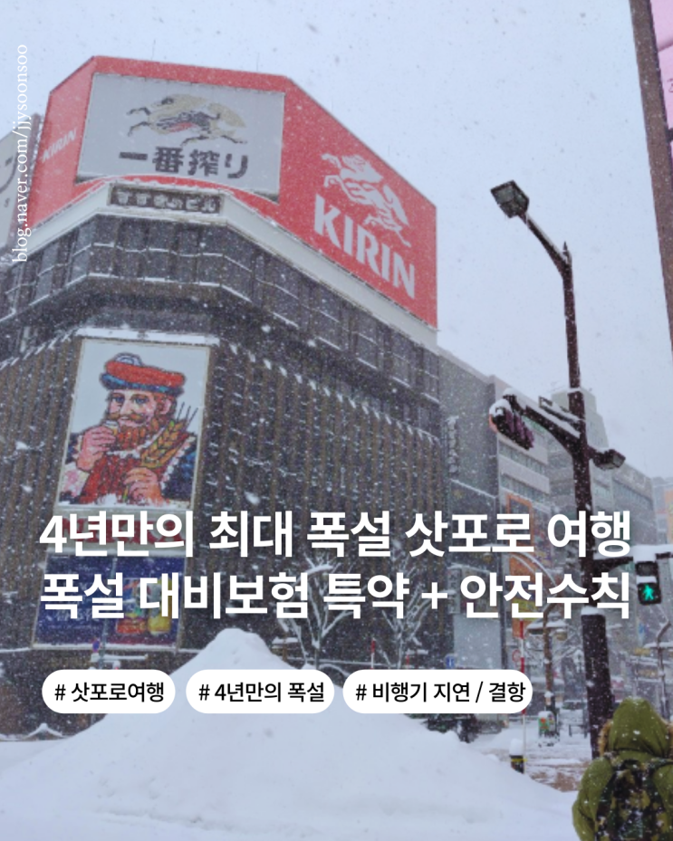  삿포로 기록적인 폭설 훗카이도 여행 지연 결항 대비 여행자 보험 특약 내용과 안전수칙까지