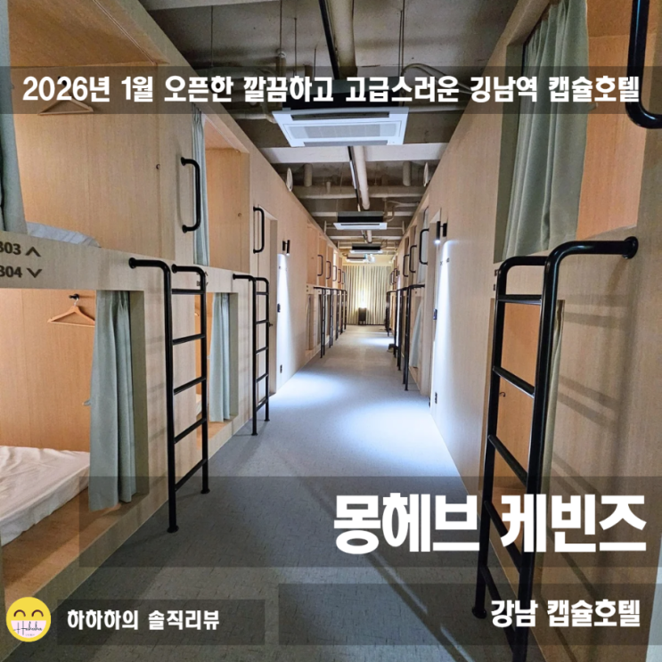  강남역숙소 캡슐호텔 새로 오픈한 깔끔한 숙박 게하 몽헤브캐빈즈