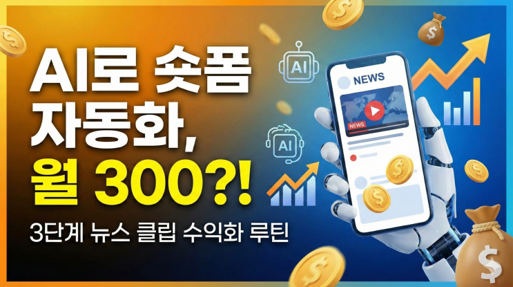  AI 뉴스 클립 부업 시작법 : 3단계로 완성하는 자동 숏폼 영상 수익화 루틴