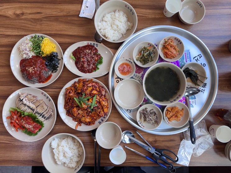  오목교 회식 강력 추천 한상차림 오봉집 낙지볶음, 가브리살보쌈