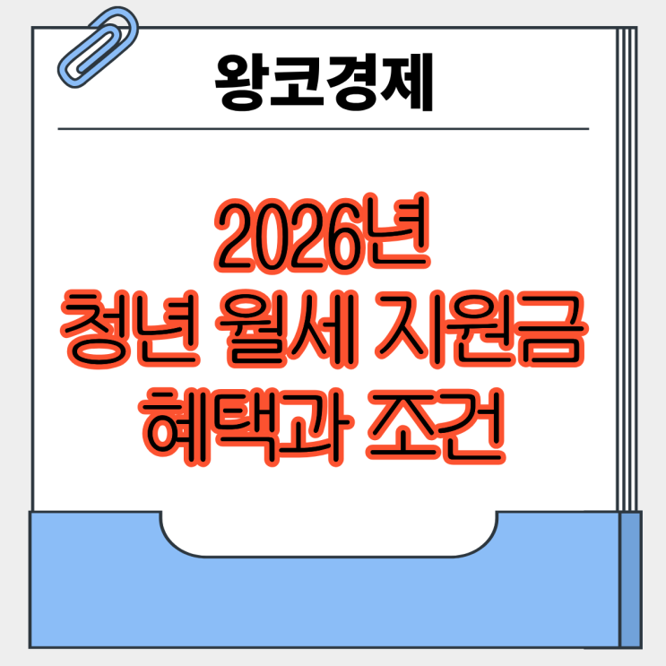  변경된 2026년 청년 월세 지원, 받을 수 있는 기준 부터 확인