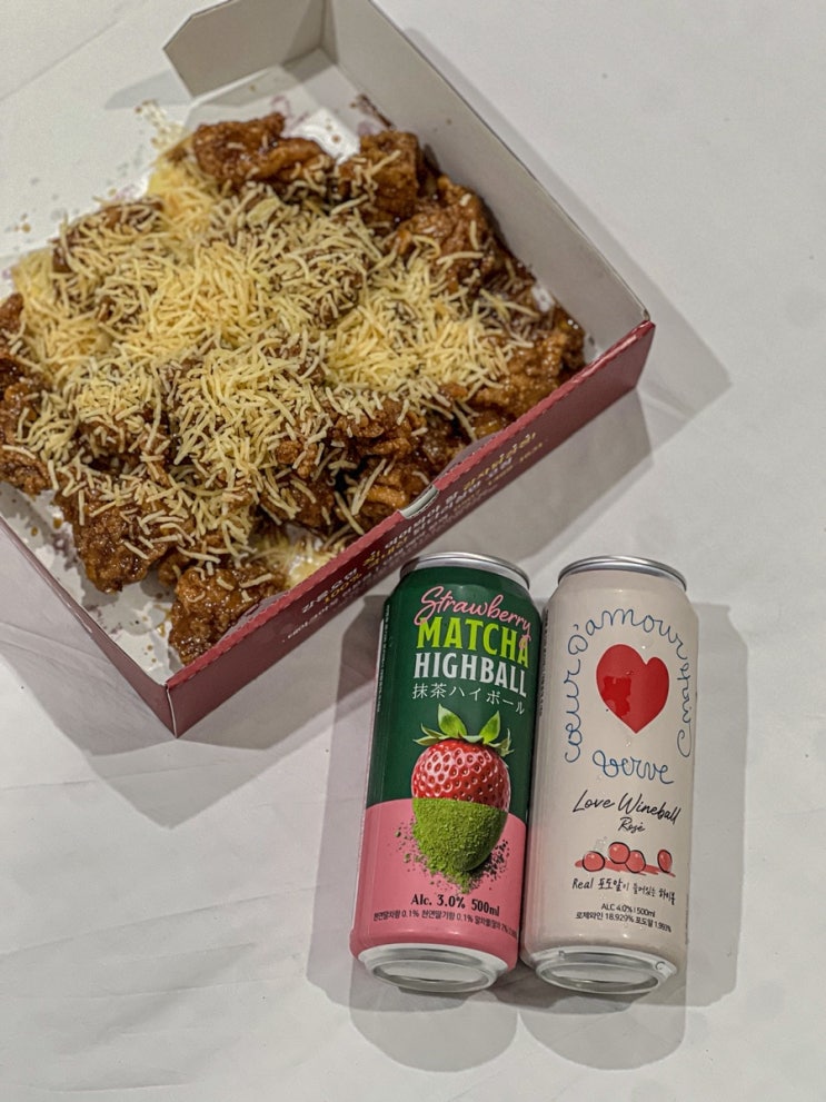  강릉 닭강정 맛집 강문해변 앞 강릉감자닭강정 포장 스트로베리말차하이볼 후기
