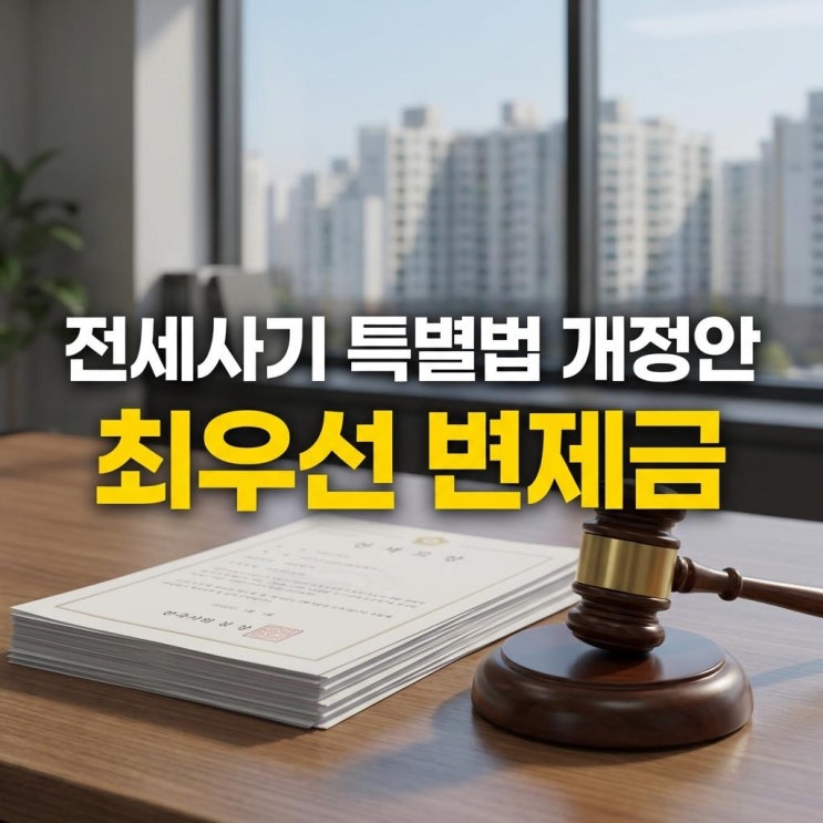  전세사기 특별법 개정안 최우선 변제금 "내 돈 먼저 받을 수 있나요?" 선구제 후회수 핵심 정리