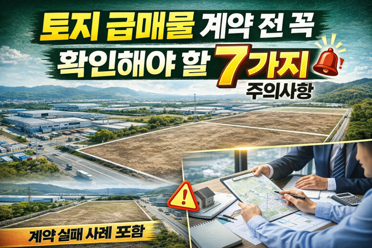  토지 급매물 계약 전 반드시 확인해야 할 7가지 주의사항