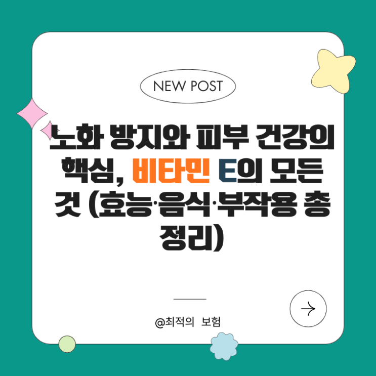  노화 방지와 피부 건강의 핵심, 비타민 E의 모든 것 (효능·음식·부작용 총정리)