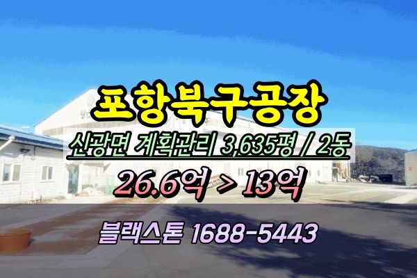  포항북구공장 경매 신광면 3천평 2동 ︎2024타경36597