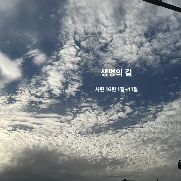  생명의 길 시편 16편 1절~11절