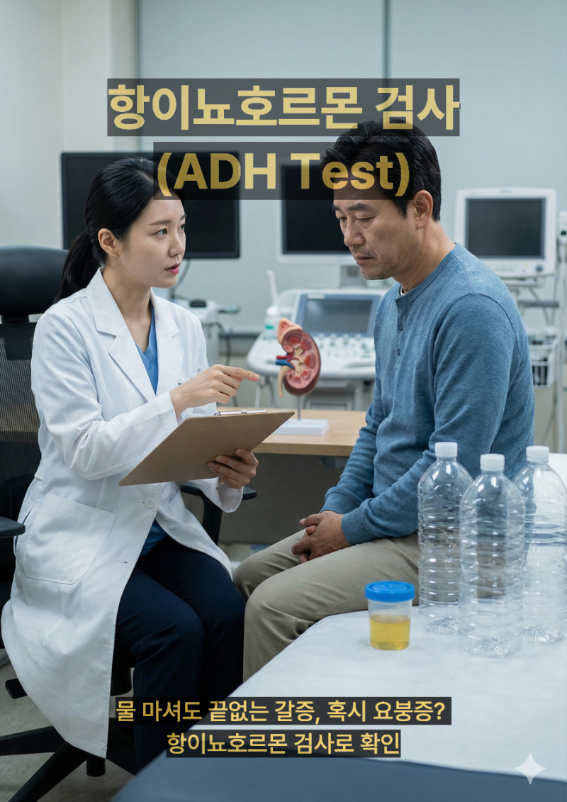 항이뇨호르몬 검사(ADH Test) _ 물 마셔도 끝없는 갈증, 혹시 요붕증? 항이뇨호르몬 검사로 확인