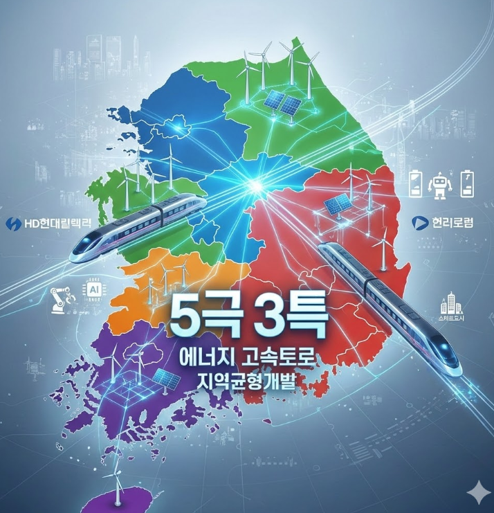 2026 지역균형발전 리포트: 5극 3특 정책과 에너지 고속도로 수혜주 분석