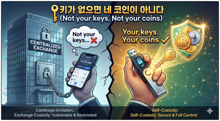  코인 투자의 제1원칙: "키가 없으면 네 코인이 아니다 (Not your keys, Not your coins)"