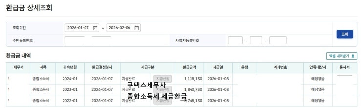 종합소득세 신고대행으로 740만원 세금환급 사례