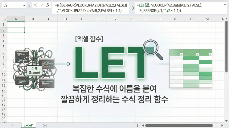  [엑셀 함수] LET - 복잡한 수식에 이름을 붙여 깔끔하게 정리하는 수식 정리 함수