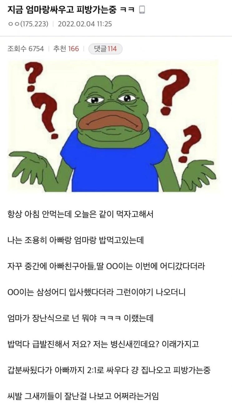  지금 엄마랑 싸우고 피방 가는중.jpg